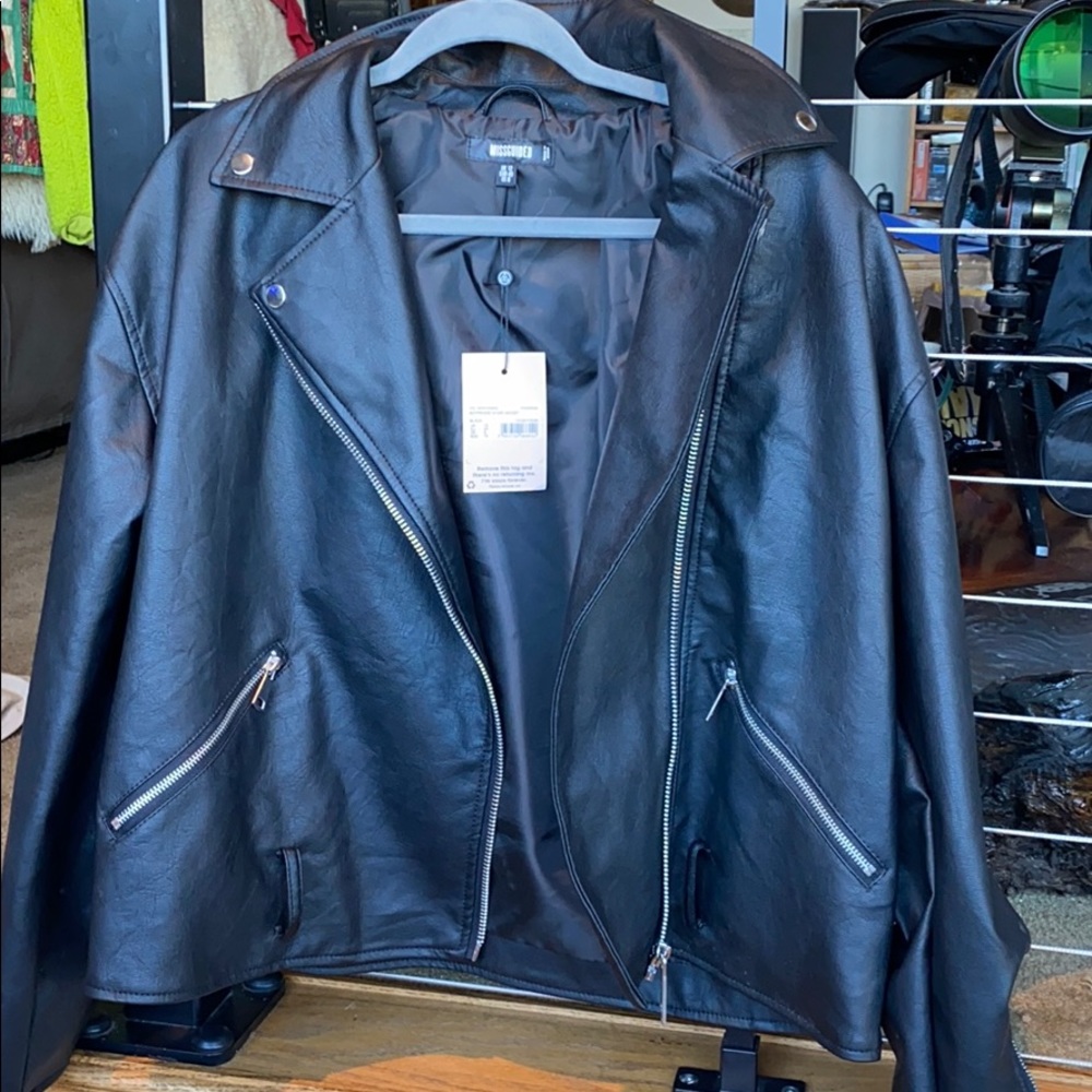 NWT Missguided leather jacket
